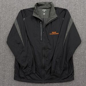 Antigua Jacket Mens XL Black Gray Volvik Championship Golf Full Zip Stretch Coat